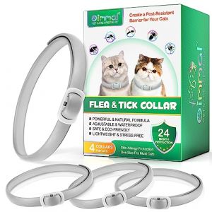 Collier antiparasitaire pour Chats 4 pièces - Collier Anti-puces et Anti-tiques pour Chat, Lot de 4 pièces, imperméable, Naturel, Protection 24 Mois (chunyeshangmao, neuf)