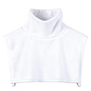 DIPZO Col amovible femme avec sangles sous les aisselles, faux col roul&eacute; pour chemises, blouses et pulls, demi-col amovible pour tenues formelles, blanc (SUSUWang1300, neuf)
