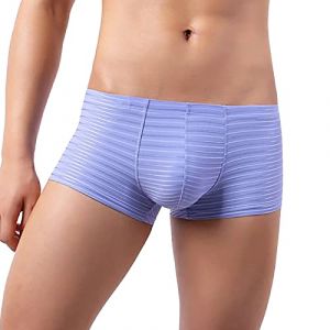 Boxers Hommes Avec Intervention Confortable Mode Hommes Sous-v&ecirc;tements Mode Slip Tendance Taille Boxer Couleur Rayures Sous-V&ecirc;tements Hommes Bas Boxer Homme Ouvert, bleu ciel, M (⭐⭐⭐⭐⭐Five-Star⭐⭐⭐⭐⭐⭐, neuf)