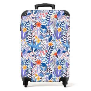 NoBoringSuitcases.com&reg; Valises, Bagages a Main Cabine 55x35x25 10kg, Luggage, Suitcase, Rigides 4 roulettes, De Voyage, Cadenas Avion, Ultra l&eacute;g&egrave;re, Polycarbonate, Poign&eacute;e Extensible, Motif botanique (NoBoringSuitcases, neuf)