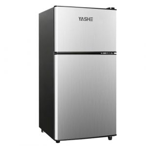 YASHE 86L Mini-R&eacute;frig&eacute;rateur avec Cong&eacute;lateur, frigo Double Porte avec Cong&eacute;lateur Sup&eacute;rieur, Figo Congelateur Combin&eacute;, R&eacute;frig&eacute;rateur Cong&eacute;lateur pour Chambre, Bureau, Cuisine et Dortoir, Noir (YASHE GLOBAL INC, neuf)