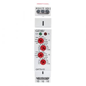GEYA Relais de Temps de Cycle asymétrique 1SPDT 16A AC/DC12V-240V Relais de temporisation de minuterie de répétition de Cycle sur Rail DIN (GRT8-S1,AC/DC12V-240V) (IGOYO, neuf)
