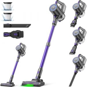 Suirviz U8 Aspirateur Balai sans Fil, 40Kpa et 35 Min, 4 en 1 Aspirateur sans Fil sans Sac, Aspirateur Balai pour Les Poils d’Animaux, Tapis, Sols, Lumière LED Verte (U8) (Martinkelar, neuf)