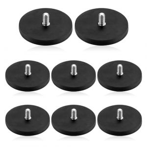 mizikuu Aimants en Néodyme, 8 Pièces Aimant en Pot Fraisé Caoutchoutés Ø 43mm avec filetage extérieur M6 Force 20kg pot D'aimant de Néodyme pour Barre Lumineuse Extérieure, Feux de Signalisation (JINJIE LIMITED, neuf)