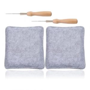 Lot de 4 tapis en feutre pour feutrage &agrave; l'aiguille, Poin&ccedil;on Enfant Kit D'aiguilles Picoter &Agrave; Partir De 4 Ans Poin&ccedil;onnage Tapis, 2 Aiguilles &agrave; Piquer et 2 Tapis feutr&eacute;s, pour Projets Cr&eacute;atifs Papier (EUROEDI SPEDITION, neuf)