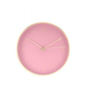 LUUK LIFESTYLE Minimaliste Horloge Murale Silencieuse (24 cm), Design Moderne, Cadeau Pendaison de cr&eacute;maill&egrave;re, avec trotteuse, Id&eacute;al pour Cuisine, Salon, Bureau, Chambre, Rose et Dor&eacute; (LUUK Brands, neuf)