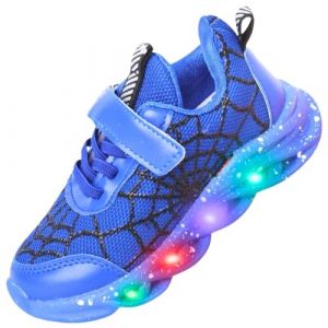 Jasmeko Basket Lumineuse Enfant Garcon, Chaussures de Sport Lumineux Basquette Sneaker Kids Boy Shoes (C-Blue,33) (Jamall Co., neuf)