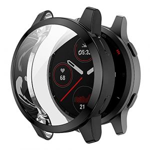Tiggo Coque de protection d'&eacute;cran pour Garmin Venu 2 S/vivoactive 4 S - Coque de protection en silicone ultra fine r&eacute;sistante aux rayures - Noir (KUTEWEU, neuf)