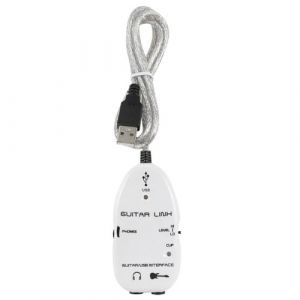BRRNOO Interface Audio USB, Interface Audio pour Guitare avec Adaptateur USB pour Connecter une Guitare &agrave; l'Ordinateur C&acirc;ble Inclus Blanc (Gulaer, neuf)