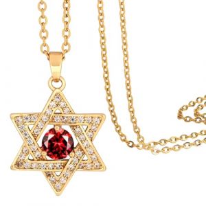 MidSmile Pierre de naissance Collier &eacute;toile de David: collier avec croix Y2K | &Eacute;toile &agrave; six points avec croix collier gothique cadeau pour femme (LagavaDirect-UK, neuf)