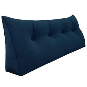 Rucener Coussin CompenséTriangulaires Coussin Dossier Canapé Oreiller de Lecture Gros Coussin de Canapé Coussin Tete de Lit A Une Variété D'utilisations Bleu Profond 120CM (Rusen LTD, neuf)
