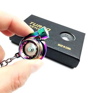 Porte-Clés De Voiture, Porte-Clés Turbo LED avec Son et Lumière, Roulement Spinning Modèle Turbine Turbo Chargeur Key Ring pour décoration et cadeau(avec batterie) (Love Fun Direct, neuf)