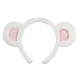 Healeved Serrage-tête Oreilles D'ours Peluche, Accessoire De Coiffure Cosplay, Taille Unique, Blanc Et Rose, Pour Filles, Pour Fête Et Maquillage (Sonieg, neuf)