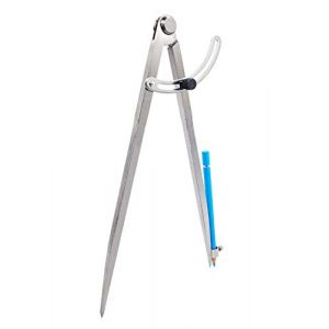 ZLKSKER Boussole professionnelle de travail du bois de 15,2 cm, 20,3 cm, 25,4 cm avec porte-crayon pour charpentier, s&eacute;parateur d'aile verrouillable, boussole de travail en cuir (25,4 cm) (ZLKSKER, neuf)