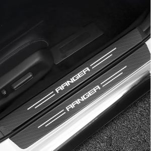 SHILONGBAIHUO 4 Pièces Protection Seuil de Porte de Voiture,pour Ford Ranger Seuil Voiture Autocollant Seuil en Fibre de Carbone Résistant Aux Rayures Pièces De Voiture (FeiXianXuChengJianZhuGongChengYouXianGongSi, neuf)