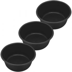KOTARBAU® 3x 14L Bol De Construction | Bac De Construction ⌀ 400mm | Récipient De Mélange PVC Noir | Grande Bassine Plastique XXL | Seau Maçon | Bac À Mortier | Seau De Maçon | Bassine Plastique Ronde (KOTARBAU, neuf)