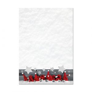 Papier à lettre Noël chapeaux, 25 feuilles A4: set de correspondance festif écriture invitation menu, papeterie décorative rouge blanc pour fêtes, scrapbooking et projets créatifs (Logbuch Verlag, neuf)