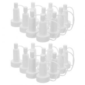 MUCKLILY Embouts Compte-Gouttes &agrave; T&ecirc;te de Trompette 20 Blanc, 200 Pi&egrave;ces, Accessoires pour Flacons d'Ampoules en Plastique, Dosage Pr&eacute;cis pour Laboratoire, Usage M&eacute;dical et Tests Chimiques (Senike, neuf)