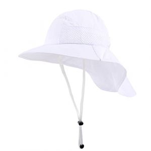 MASOCIO Chapeau Soleil Enfant Bebe Fille Garcon Ete Anti UV Bob Casquette B&eacute;b&eacute; Gar&ccedil;on &eacute;t&eacute; 7 8 9 10 11 Piscine R&eacute;glable &Acirc;ge 6-12 Ans Blanc (Ortego, neuf)