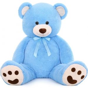 MorisMos XXL Ours en Peluche Geant 150cm, Bleu Nounours Géant 1.5m Kawaii Peluche Géante Animaux en Peluche Grosse Jouet Grand Teddy Bear Cadeau pour Enfant Anniversaire Saint Valentin Decoration (FUIYWIKE, neuf)
