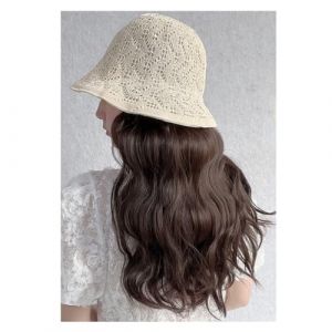 Bonnet de perruque Bonnet de perruque for femme, bonnet de perruque marron et noir, bonnet de perruque ondul&eacute;, perruque en fibre synth&eacute;tique r&eacute;sistante &agrave; la chaleur d'aspect naturel, adapt&eacute;e &agrave; une uti (haikouhua, neuf)