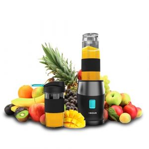 Cecotec Blender Portable Individuel Smoothies Power Titanium 900 ProGo, Puissance Max de 900W, Comprend 2 Tasses Portables de 570 ml, 4 Lame D&eacute;tachables avec Rev&ecirc;tement en Titane Noir (Cecotec, neuf)