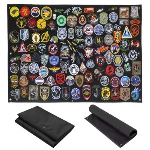 Patch scratch Militaire, Tableau Scratch Pour Ecusson, Panneau scratch Avec œIllets, Pliable Tableau scratch Pour éCusson, Ecusson Scratch, Patch Militaire, Noir (110 * 70 cm) (Rosa Business, neuf)