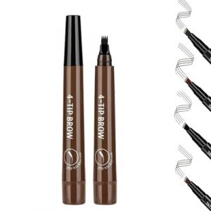 Lightsbetter Waterproof Brow Pen, Natural Eyebrow Pen Lightsbetter, 4 Tipped Precise Brow Pen, Lightsbetter Eyebrow Pencil for Natural Look, Microblading Eyebrow Pen 4 Fork Tip Pencil (Light Brown) (hefeiwanglu, neuf)