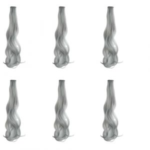 6 Pièces Extensions de a Clip, Extensions de Cheveux Colorés, Extension cheveux bouclés épingle à cheveux 60cm (Cheveux bouclés gris thé blanc, 60cm) (SHSWXG20180427LVYBN, neuf)