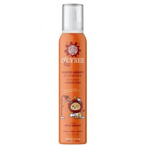 O&rsquo;LYS&Eacute;E Kids &ndash;Mousse Lavante Hydratante Visage &bull; Corps &bull; Cheveux &ndash; Parfum P&ecirc;che-Abricot, Pomme Poire, Fraise Framboise &ndash; 250 ml &ndash; Fabriqu&eacute; en France, Formule enrichie & sensorielle (P&ecirc;che) (Ponera, neuf)