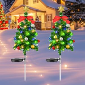 D&eacute;coration de No&euml;l ext&eacute;rieure solaire, Afenau 80 cm D&eacute;coration de No&euml;l ext&eacute;rieure solaire r&eacute;sistante aux intemp&eacute;ries IP65, D&eacute;coration de No&euml;l solaire ext&eacute;rieure, &Eacute;clairage ext&eacute;rieur de No&euml;l solaire (enshishiaoshenghongmenchuangyouxiangongsi, neuf)