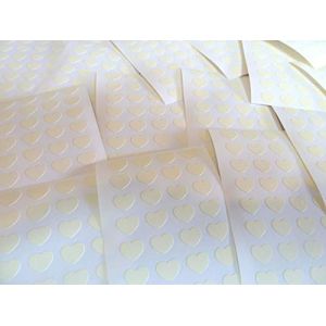 Petit 10x8mm (0.4" X0.8 ") Forme de C&oelig;ur Code Couleur Autocollants - Lot 256 en C&oelig;urs &Eacute;tiquettes Collantes pour Loisirs Cr&eacute;atifs, Fabrication Cartes & D&eacute;coration - 32 Disponibles - Cr&egrave;me (Minilabel, neuf)