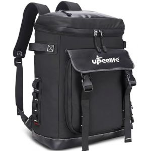 Upeelife Grand Sac a Dos Isotherme avec Ruban De Fixation pour Couverture De Pique-Nique, Sac Pique Nique Isotherme Glacière Sac à Dos pour Garder Les Aliments Au Chaud, Frais Pendant Ie (Noir) (JMOY, neuf)