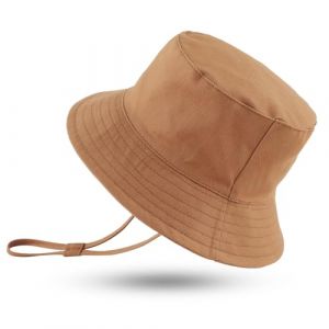XIAOHAWANG Large Bord Chapeau de Soleil B&eacute;b&eacute; Enfant Bonnet d&rsquo;&eacute;t&eacute; pour Gar&ccedil;on Fille Anti-UV Casquette R&eacute;glable(Caramel, 50CM(1 &agrave; 2 an)) (Xiaohawang Market, neuf)