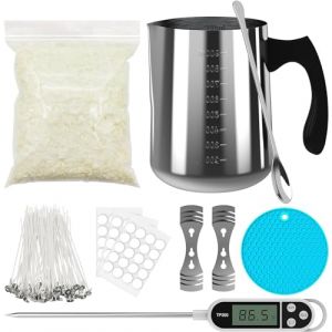 NOPWOK Kit de fabrication de bougies - Soy Wax DIY - Adulte - Pot de 900 ml - Bougies autocollantes - Support de m&egrave;che - Thermom&egrave;tre (Godlandfly-EU, neuf)