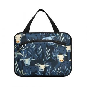 Linnyio Vache Drôle De Bande Dessinée Trousse de Toilette de Voyage Suspendue Maquillage,Grande Capacité Pliable Rangement Sacs de Lavage pour Femmes Filles (Linnyio, neuf)