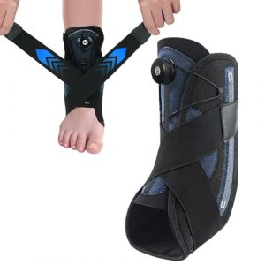 FALSKT Chevillere Entorse Chevillere de Maintien Sport Chevill&egrave;re r&eacute;glable avec bouton rotatif Attelle Cheville avec un support &agrave; ressort Strapping Cheville pour soulager les douleurs articulaires L (YUYIFENG, neuf)