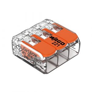 Wago 221-413 Lot de 50 boîtiers de raccordement avec leviers 3 connecteurs (GELiTec, neuf)