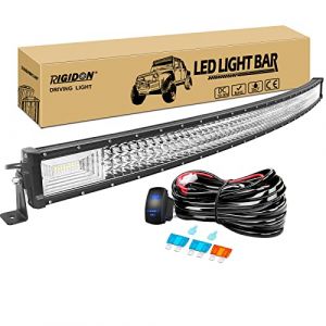 RIGIDON 130 cm 52 pouces 675W incurv&eacute;e led light barre avec 12V faisceau de c&acirc;blage kit, Barre d'&eacute;clairage led, barre lumineuse led pour offroad V&eacute;hicules Voiture camions 4x4,6000K led light bar (Sanyue-EU, neuf)