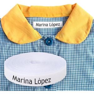100 étiquettes nominatives thermocollantes personnalisées pour vêtements. Ruban thermocollant pour crèches, écoles et maisons de retraite. Étiquettes personnalisées avec certificat biologique. (Haberdashery Online, neuf)