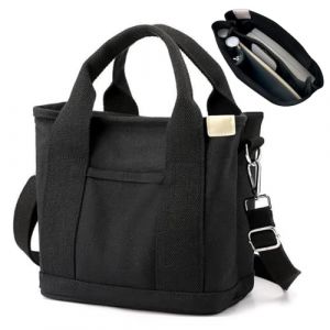 Aucuu Sac Fourre-Tout en Toile pour Femme, Sac &agrave; Bandouli&egrave;re avec Sangle R&eacute;glable, Sac &agrave; Main pour Femme avec Fermeture &eacute;clair, Fourre-Tout Femme pour l'&eacute;cole, Shopping, Travail, Voyages (Aucuu&reg;-EU, neuf)