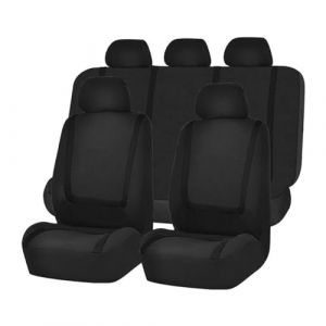 JNNJ 9 Pièces Set Complet Housses De Siège Voiture, Housses Siège Avant Et Arrière Voiture Universelles, Auto Couvre Sieges Accessoires Interieur, pour avec Presque Toutes Les Voitures(Noir) (KJHmaoyi, neuf)