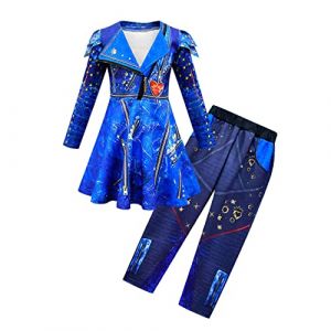 laughZuaia Fancy Dressing Up Costume amusant + veste + pantalon - Descendants 3 fois Evie classique - Costume d'Halloween pour adultes et enfants (150, Evie) (Lianglucky, neuf)