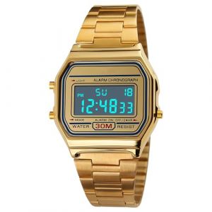 FAMKIT Montre Digitale rétro pour Hommes et Femmes, Montre d'affaires de Luxe, étanche, Montre de Sport en Acier Inoxydable (FAMKIT Store EU, neuf)