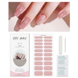 Rose Cr&egrave;me Stickers Ongles Gel, KALEFUL Nail Stickers Semi-durci Autocollant Ongle Gel Uv Deco Ongle Nail Art Sticker D&eacute;coration (ZHUOYIKEJI, neuf)