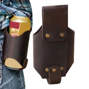 Bière Holster, Étui À Bière en Cuir PU, Pochette De Ceinture pour Porte-gobelet Canette De Bière Soda, Mains Libres, Sac De Taille pour Voyage, Camping, Fête en Plein Air. Accessoires De Bière Cool (linytjs, neuf)