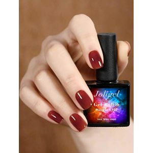Joligel Gel Vernis À Ongles UV LED Manucure Semi-permanente Nail Laque pour Automne Hiver 10ML Sang Rouge Brique Rouge (Joligel, neuf)