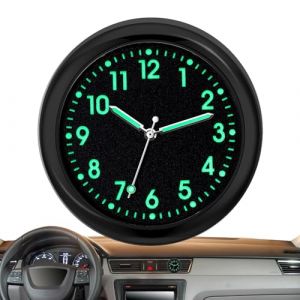 Horloge À Quartz pour Voiture – Horloge À Coller pour Tableau De Bord De Voiture | Petite Montre Lumineuse pour Évent De Voiture | pour Casier D'établi De Bureau, Décoration De Voiture (Dubbulon, neuf)