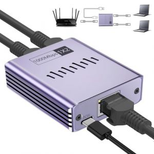 Switch Ethernet 1 à 2 1000Mbps, Switch RJ45 Splitter, Multiprise Hub Ethernet RJ45 Network LAN Network Splitter pour Ordinateur, Les Concentrateurs (Obllemn-EU, neuf)