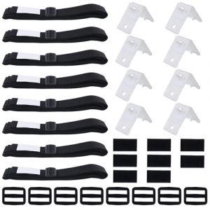 BORDEAG Kit De Fixation pour Bâche Solaire De Piscine, 8 Sangles en Nylon, 8 Plaques De Cordon, 8 Boucles, Sangles De Serrage De Couverture De Piscine pour Couvertures De Bâches De Piscine (CEANNA, neuf)